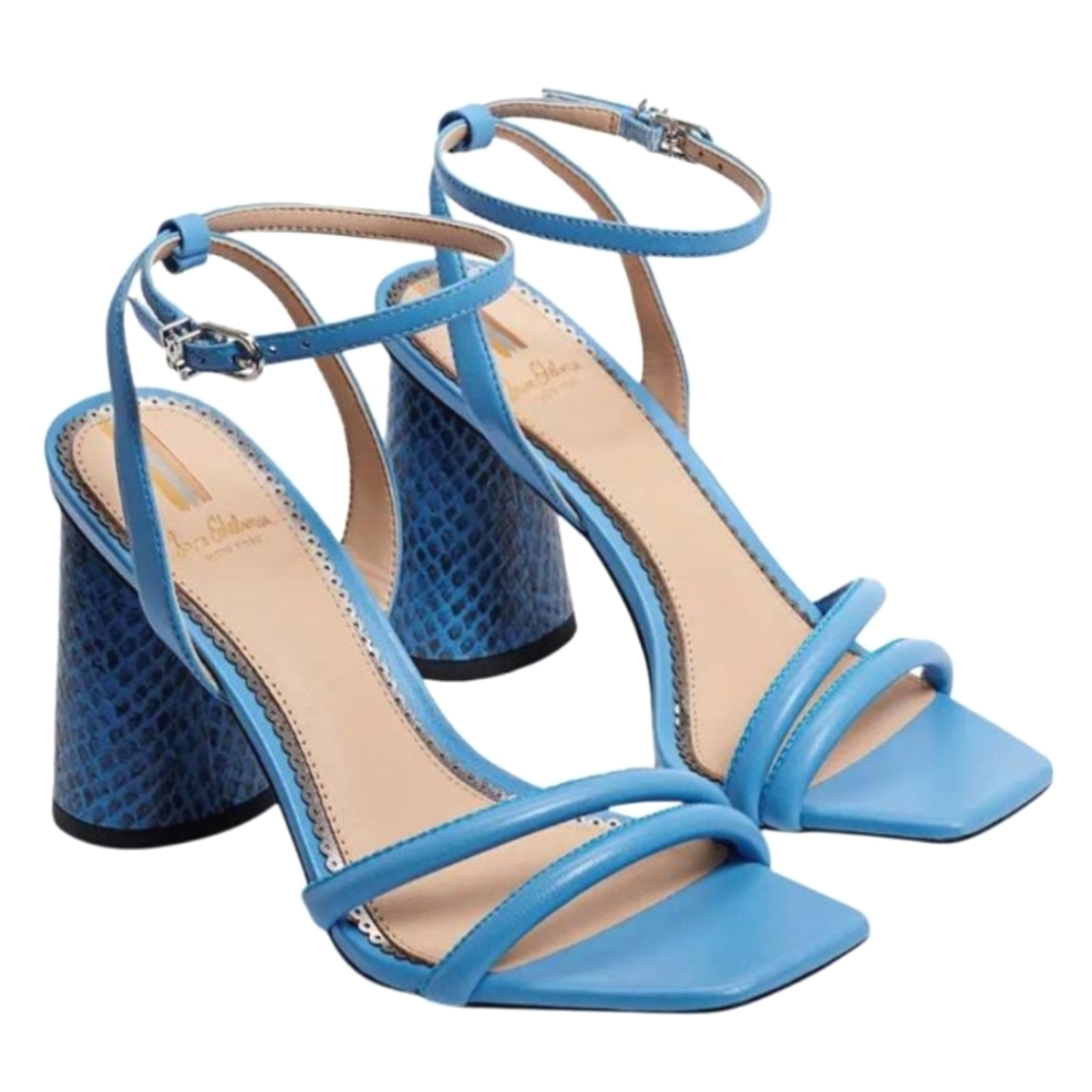 Sam Edelman True Blue Kia M block ankle strap buckle open toe sandal women's 7.5